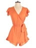 She + Sky 100% Polyester Solid Orange Romper Size S - photo 1