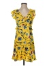 Cooper & Ella 100% Polyester Print Yellow Casual Dress Size S - photo 1
