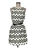 Pink Owl 100% Polyester Chevron-herringbone Ivory Casual Dress Size M - photo 1