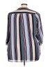 Cure 100% Polyester Stripes Blue 3/4 Sleeve Blouse Size 3X - photo 2