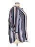 Cure 100% Polyester Stripes Blue 3/4 Sleeve Blouse Size 3X - photo 4