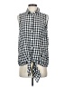 Jane and Delancey Checkered-gingham Black Sleeveless Blouse Size S - photo 1