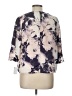 Worthington 100% Polyester Floral Gray 3/4 Sleeve Blouse Size L - photo 2