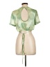 Topshop 100% Polyester Tie-dye Green Short Sleeve Blouse Size 10 - photo 2