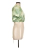 Topshop 100% Polyester Tie-dye Green Short Sleeve Blouse Size 10 - photo 4
