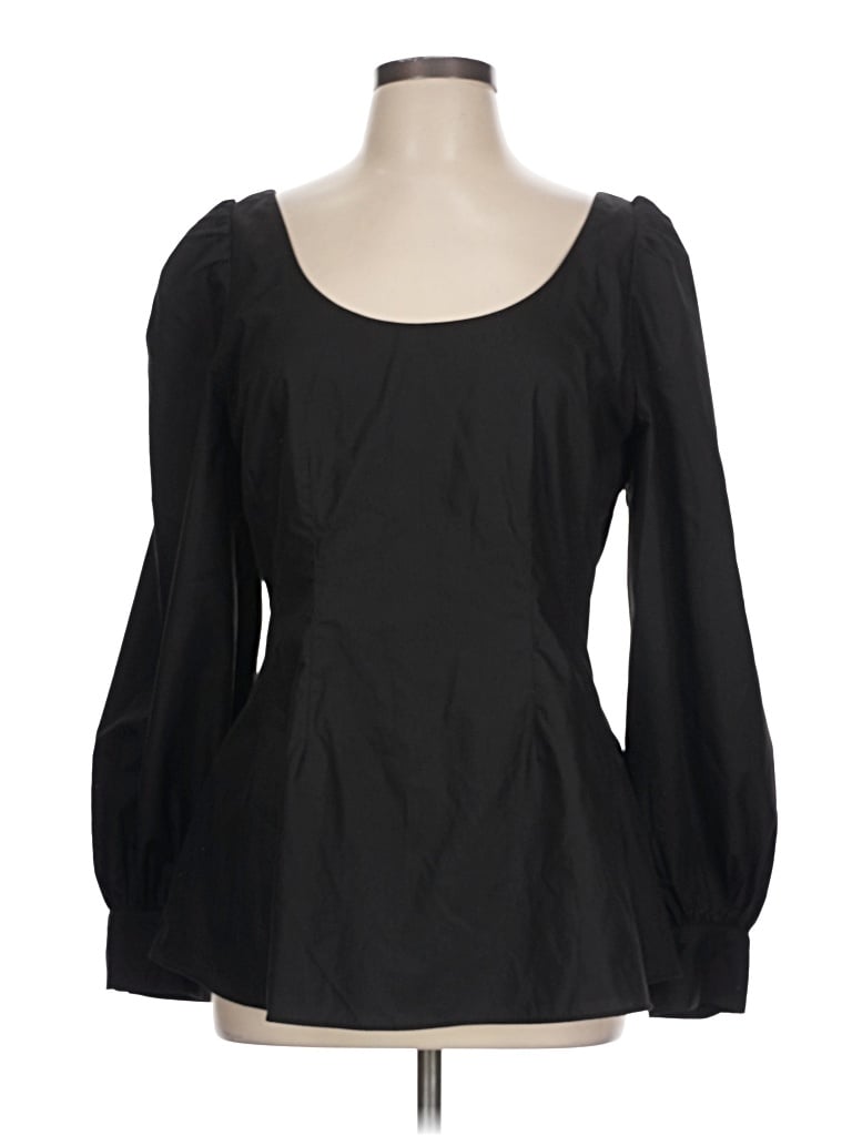 Pre-owned Pomander Place Long Sleeve Blouse In Black