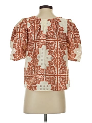 Lavender Brown Short Sleeve Blouse (view 2)