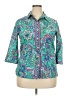 Alia 100% Polyester Paisley Teal 3/4 Sleeve Blouse Size XXL (estimated) - photo 1