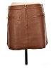 Mason 100% Polyester Solid Brown Faux Leather Skirt Size 6 - photo 2