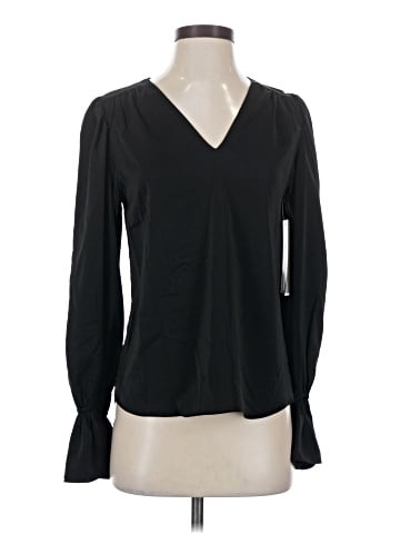 Aqua Long Sleeve Blouse (view 1)