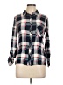 Love Tree 100% Rayon Plaid Blue Long Sleeve Button-Down Shirt Size L - photo 1