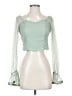 LOVE X DESIGN 100% Polyester Green Long Sleeve Top Size S - photo 1