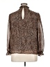 1.State 100% Polyester Animal Print Brown Long Sleeve Blouse Size XL - photo 2