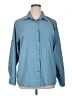 Unbranded 100% Polyester Solid Blue Long Sleeve Blouse Size XL - photo 1