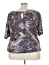 Attitude Unknown Metallic Silver Short Sleeve Blouse Size 3X - photo 2
