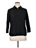 Talbots 100% Cotton Black 3/4 Sleeve Button-Down Shirt Size XL - photo 1