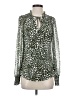 Beacon Animal Print Green Long Sleeve Blouse Size S - photo 1