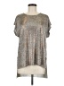 Dantelle Metallic Silver Short Sleeve Top Size M - photo 1