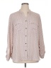 By Design 100% Polyester Houndstooth Tan Long Sleeve Blouse Size XL - photo 1