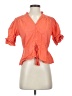 Calligraphie Orange Short Sleeve Blouse Size S - photo 1