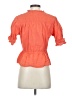 Calligraphie Orange Short Sleeve Blouse Size S - photo 2