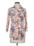 CAbi 100% Rayon Print Orange 3/4 Sleeve Button-Down Shirt Size XS - photo 1