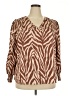 Shein Animal Print Brown Long Sleeve Blouse Size 3X - photo 1