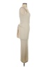 Lena 100% Polyester Solid Tan Casual Dress Size S - photo 4
