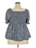 Unbranded 100% Polyester Blue Short Sleeve Blouse Size 3X - photo 2