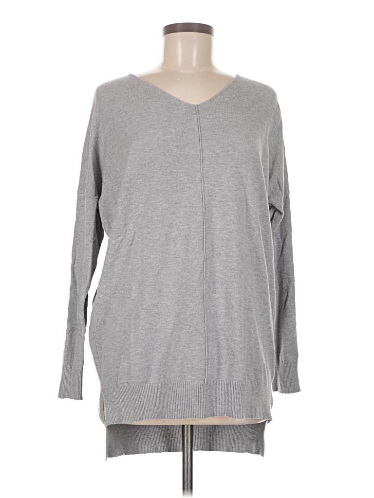 Pre-owned Dreamers Long Sleeve Top Gray V-neck Tops