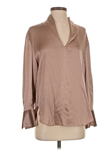 Vince. Long Sleeve Silk Top (view 1)