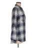 Tinsel Plaid Blue Long Sleeve Button-Down Shirt Size M - photo 4
