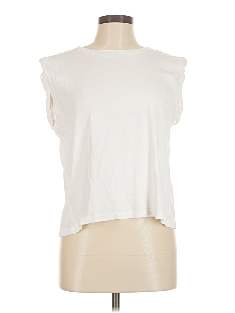 Pre-owned Frame Sleeveless Blouse In White