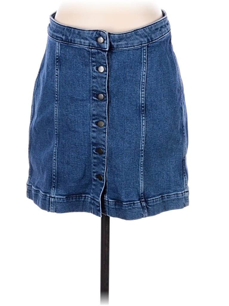 Pre-owned Theory Denim Skirt In Blue