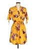 Wishful Park 100% Polyester Print Yellow Casual Dress Size M - photo 1