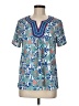 Ruby Rd. Blue Short Sleeve Blouse Size M (petite) - photo 1