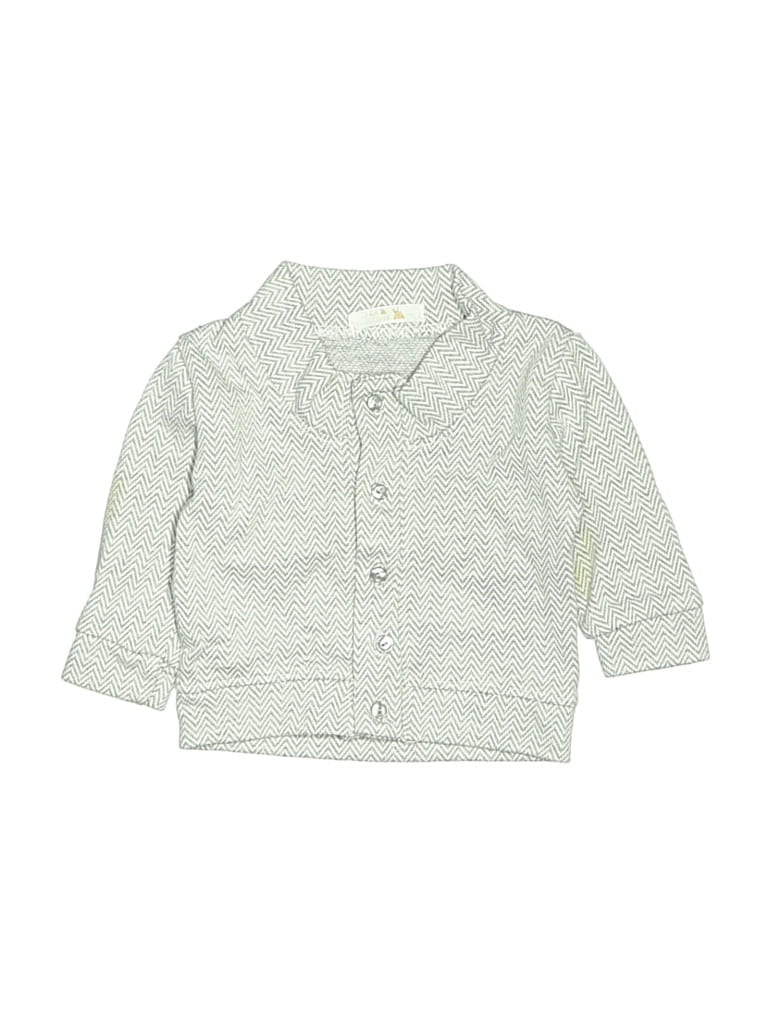 Pre-owned Assorted Brands Babies' Long Sleeve Button Down Shirt In Gray