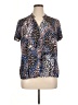 Dana Buchman 100% Polyester Animal Print Blue Short Sleeve Blouse Size XL - photo 1