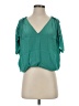 Ramy Brook 100% Polyester Teal Short Sleeve Blouse Size XS - photo 1