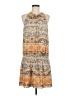 Ramy Brook 100% Polyester Print Orange Casual Dress Size M - photo 1