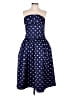 Self-Portrait 100% Polyester Polka Dots Blue Cocktail Dress Size 8 - photo 1