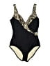 Unbranded Animal Print Black One Piece Swimsuit Size 14 - photo 1