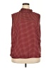MM. LaFleur 100% Polyester Houndstooth Burgundy Sleeveless Blouse Size 2X - photo 1