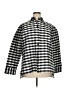 E Emmelle Checkered-gingham Silver 3/4 Sleeve Button-Down Shirt Size 1X - photo 1