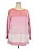 T by Talbots Color Block Pink Pullover Sweater Size 2X - photo 1