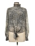 Lucy Paris 100% Polyester Paisley Gray Long Sleeve Blouse Size M - photo 1
