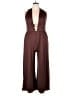 Shein Curve 100% Polyester Solid Brown Jumpsuit Size 16 Plus (2) - photo 1