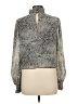 Lucy Paris 100% Polyester Paisley Gray Long Sleeve Blouse Size M - photo 2