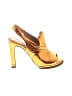Chloé Yellow Orange Embossed Heels Size EU 36 - photo 1