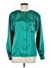 Leslie Fay 100% Polyester Teal Long Sleeve Blouse Size 8 - photo 1